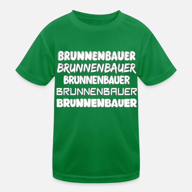 Job Brunnenbauer Kinder Funktions-T-Shirt
