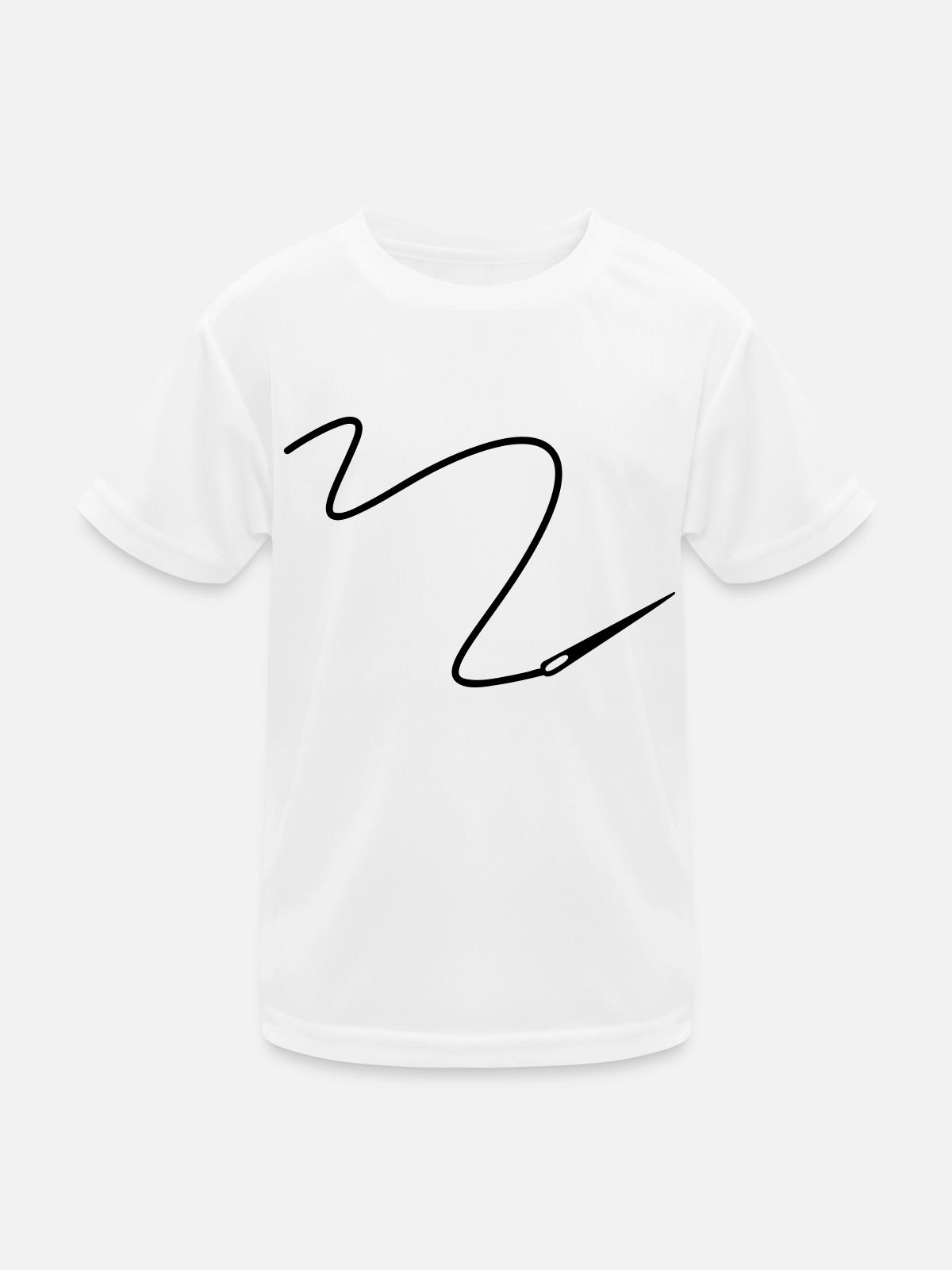 Needle with thread - Kids Functional T-Shirt - white - Front