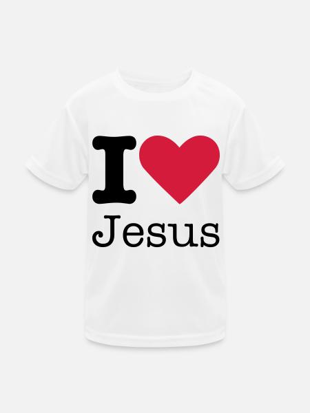 I Love Jesus - Kids Functional T-Shirt - white - Front