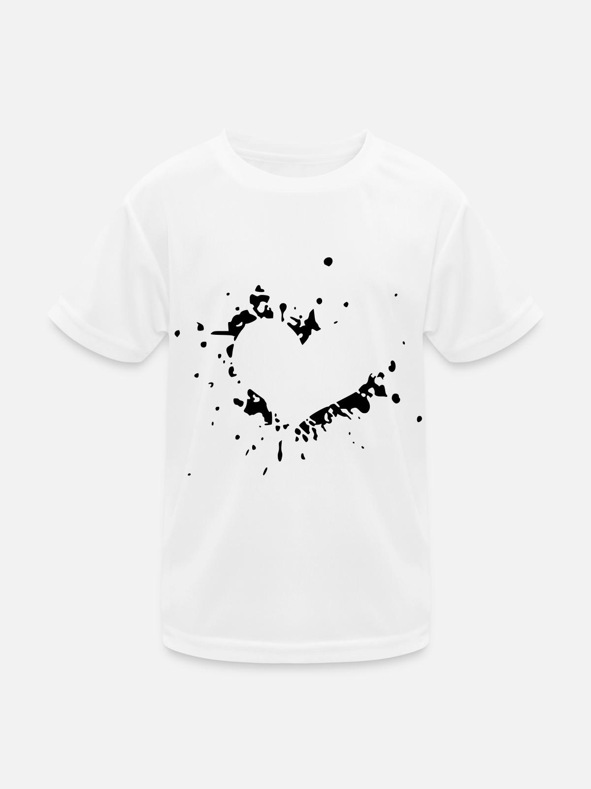Herz - Kinder Funktions-T-Shirt - Weiß - Vorne