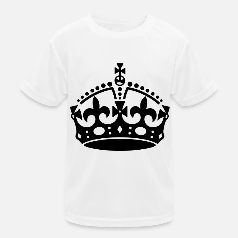 Bleib 'ruhig Crown - Kinder Funktions-T-Shirt - Weiß