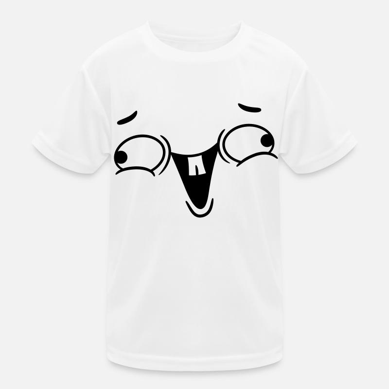 Verrücktes Lachendes Gesicht Kinder Funktions-T-Shirt
