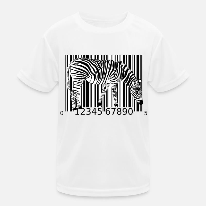 Zebra barcode Kids Functional T-Shirt