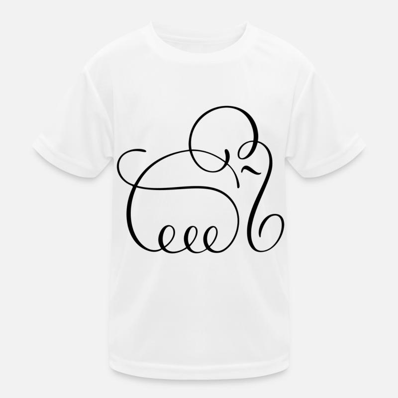 Pencil Line Art Elefant Kinder Funktions-T-Shirt