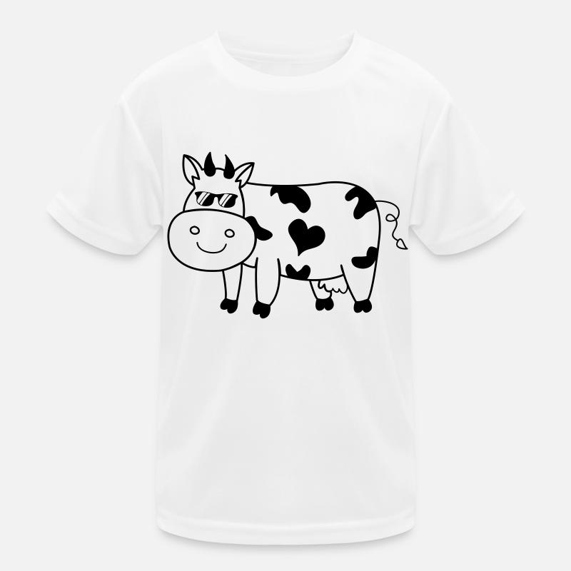 Cool Cow - Kinder Funktions-T-Shirt - Weiß