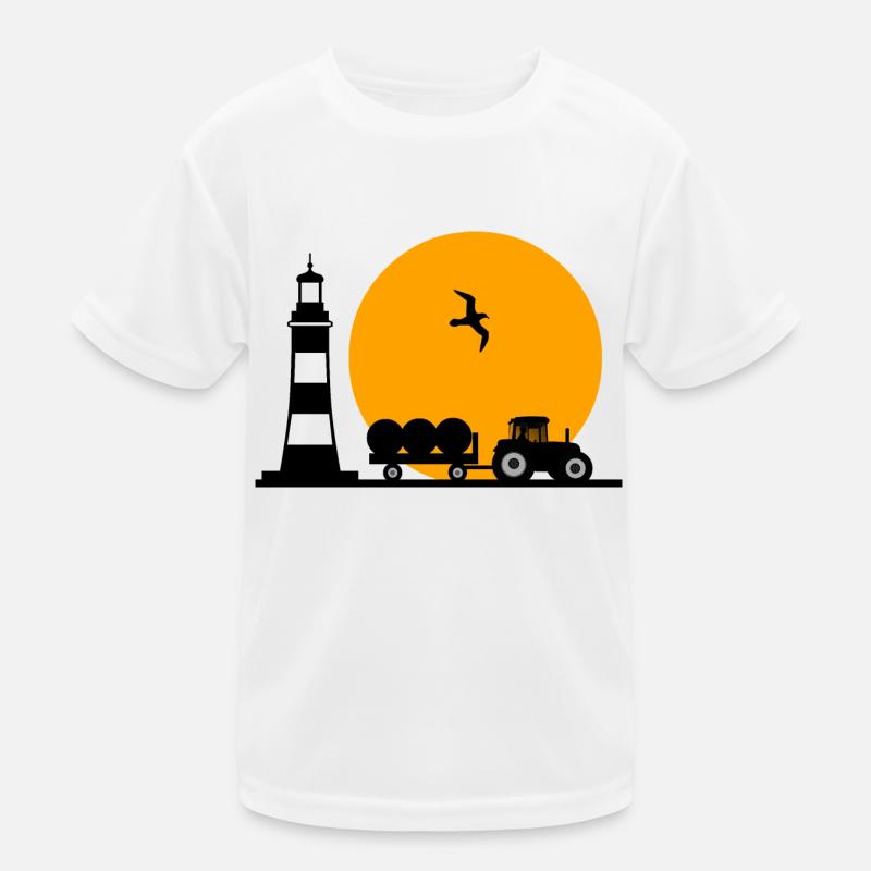 Traktor - Kinder Funktions-T-Shirt - Weiß