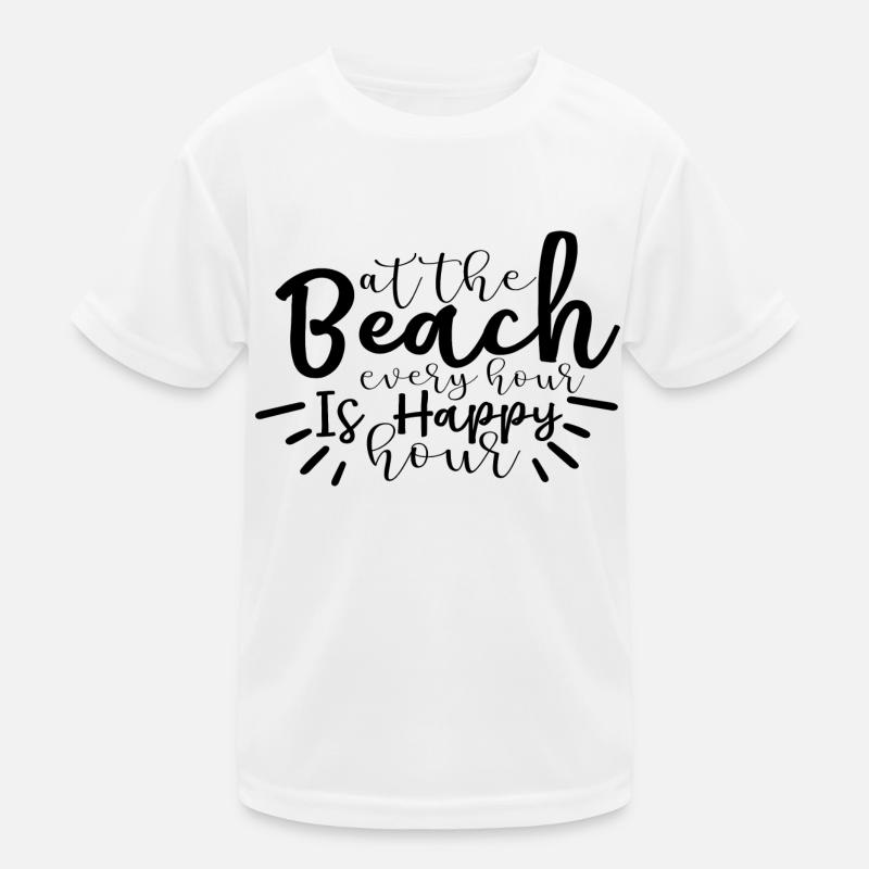 At The Beach Every Hour Is Happy Hour Kids Functional T-Shirt