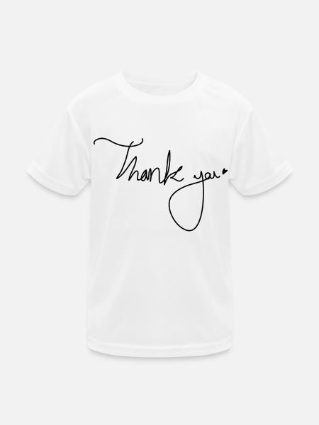 Dankeschön-Schriftzug - Kinder Funktions-T-Shirt - Weiß - Vorne