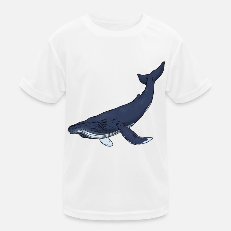 Blue whale colored - Kids Functional T-Shirt - white