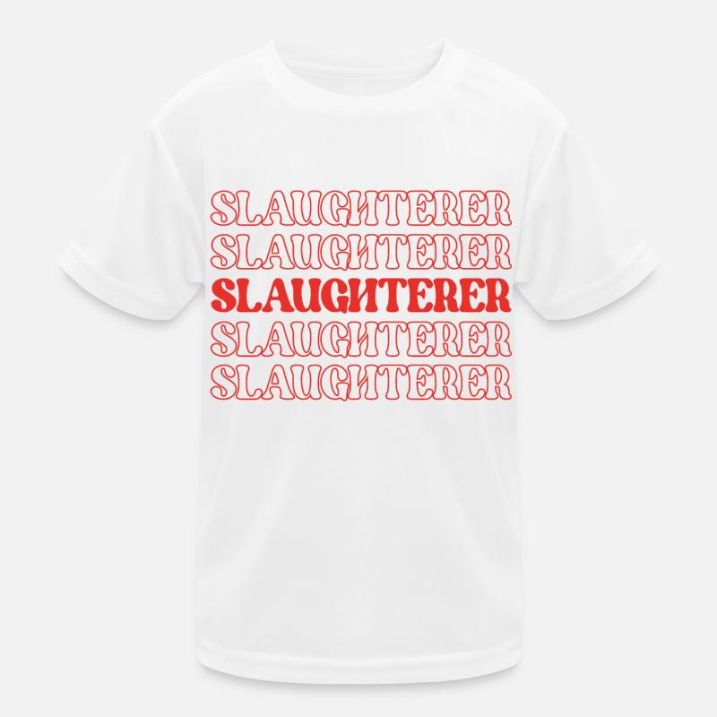 Schlachter Metzger Fleischschneider Fleischverarbeiter Kinder Funktions-T-Shirt