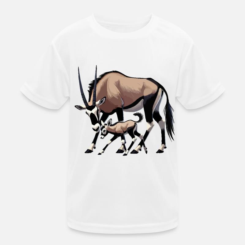Oryxantilope mit Jungtieren Kinder Funktions-T-Shirt