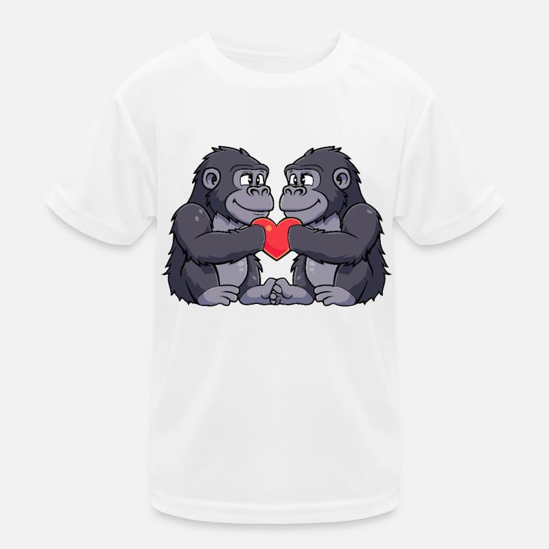 Gorilla Paar Valentinstag Kinder Funktions-T-Shirt