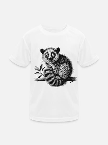 Lemuren - Kinder Funktions-T-Shirt - Weiß