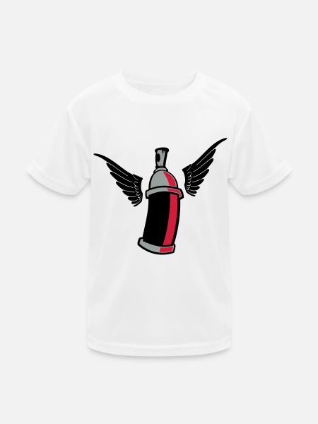 flying_graffiti_can_3c - Kids Functional T-Shirt - white