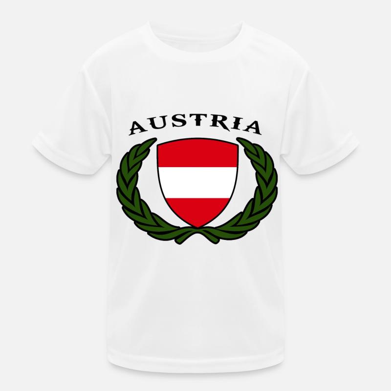 austrian flag coat of arms austria logo Kids Functional T-Shirt