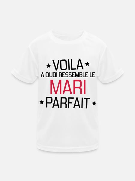 Marriage Wedding Husband Mari Love Mariage Ehemann - Kids Functional T-Shirt - white - Front