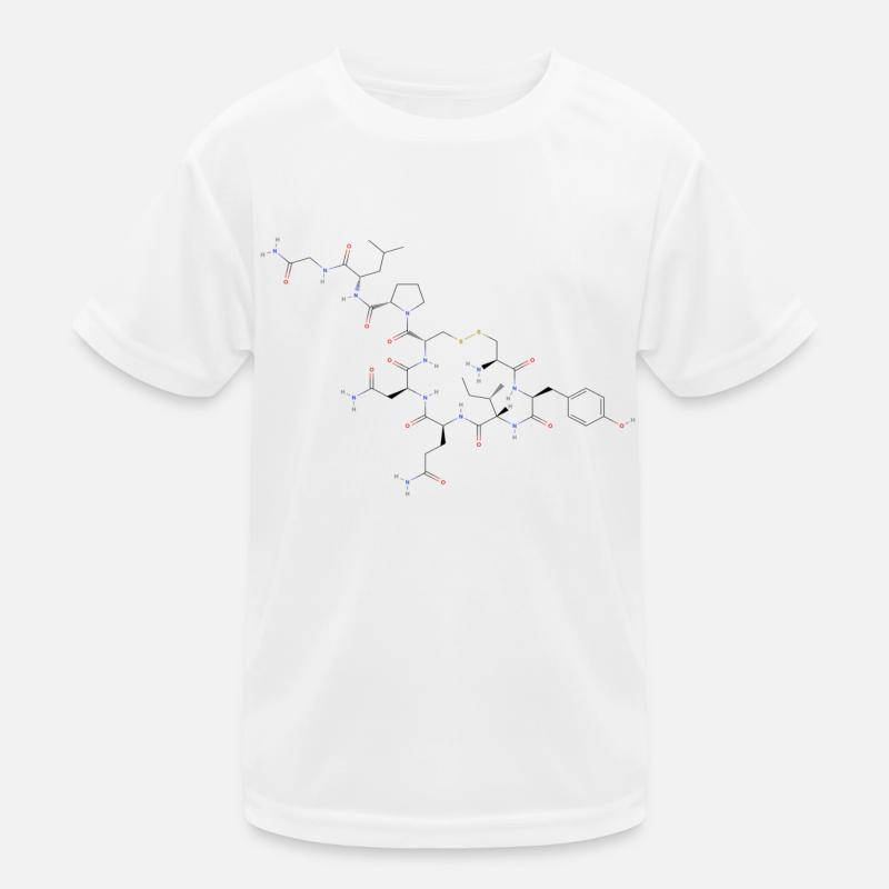 Molécule d’ocytocine - Formule structurale colorée - T-shirt sport Enfant - blanc