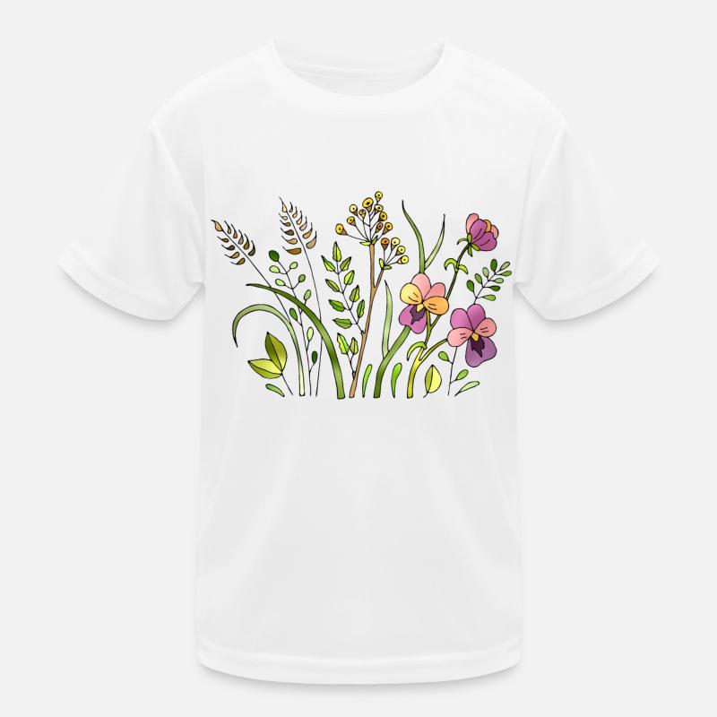 Blumen Kinder Funktions-T-Shirt
