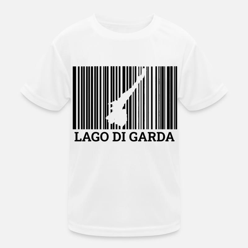 Gardasee Barcode Lago Di Garda Urlaub Geschenk Kinder Funktions-T-Shirt
