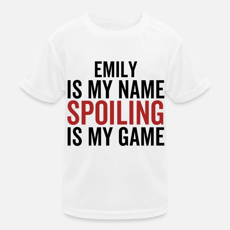 Emily est mon nom Spoiler est mon jeu T-shirt sport Enfant