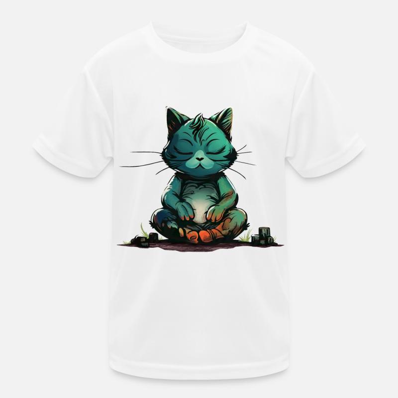 MEditating Cat Kids Functional T-Shirt