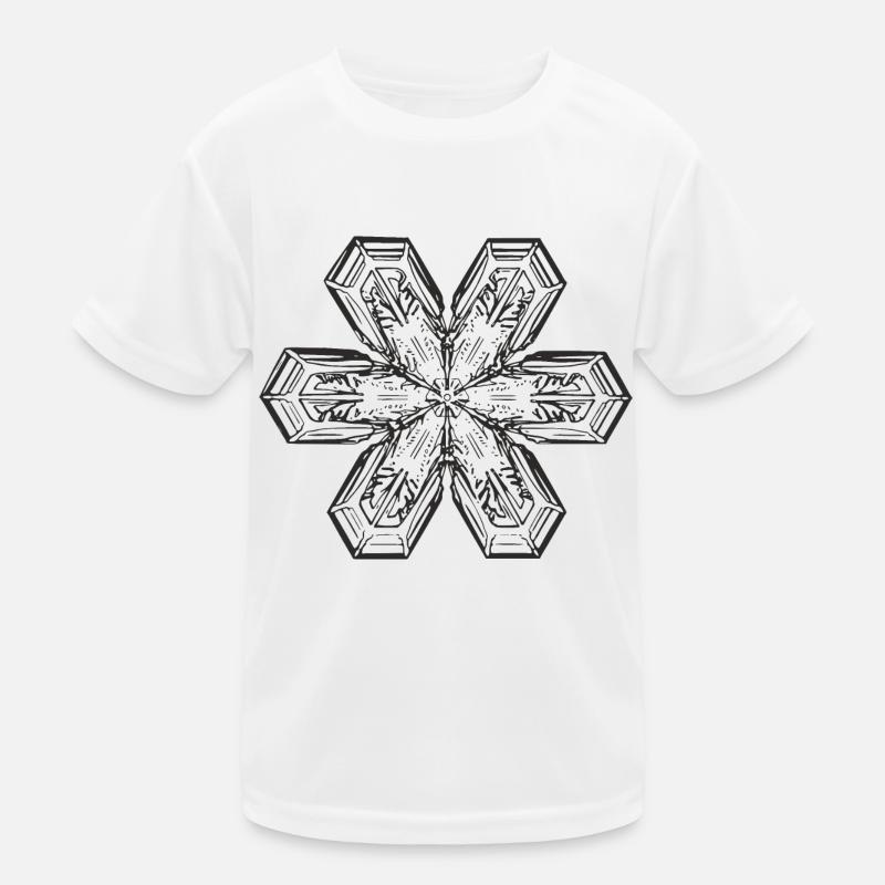 snowflake 1 black - Kinder Funktions-T-Shirt - Weiß