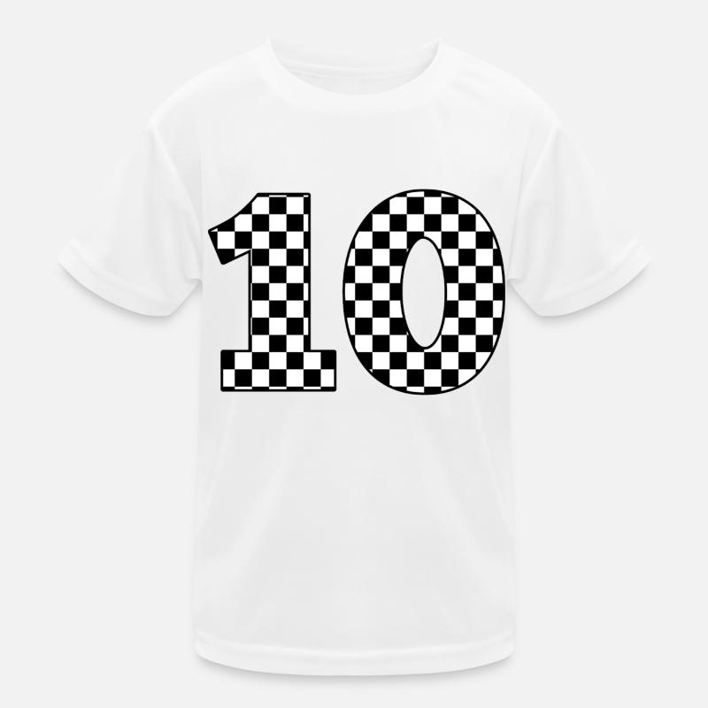 Nummer 10 Plaid Kinder Funktions-T-Shirt