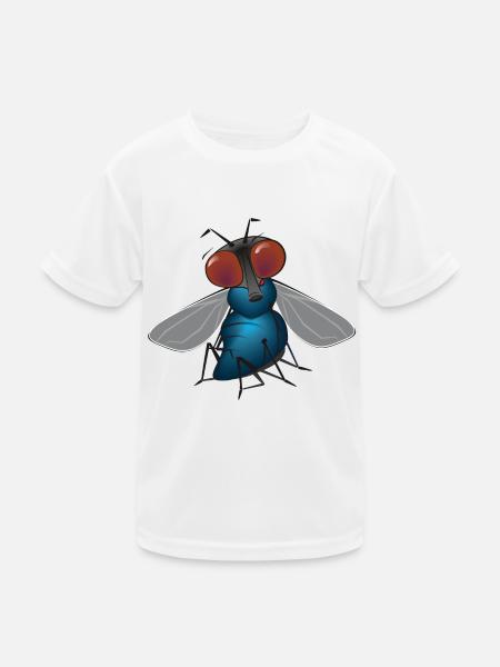 fliege - Kinder Funktions-T-Shirt - Weiß - Vorne