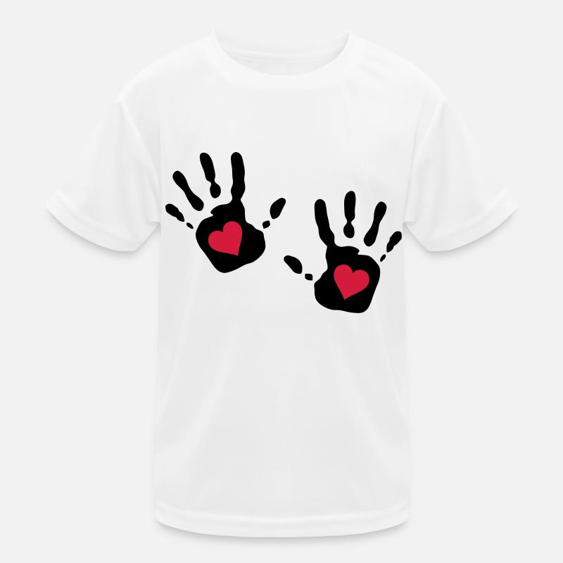 découpe coeur main d'impression T-shirt sport Enfant