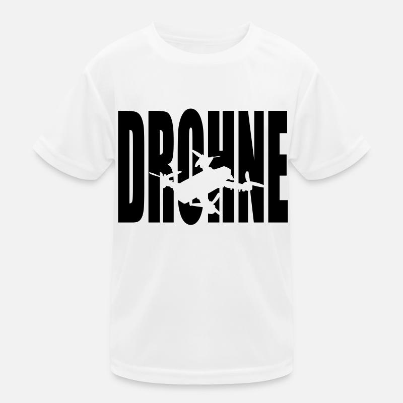 Drohne Text 1 Kinder Funktions-T-Shirt