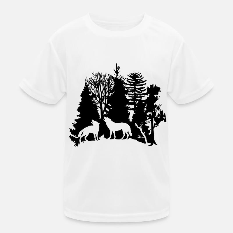 wolf pack wolves howling wild animal moon forest Kids Functional T-Shirt