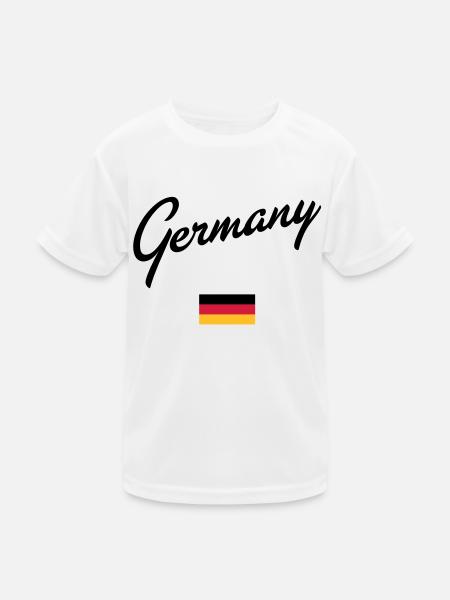 Germany - Kinder Funktions-T-Shirt - Weiß - Vorne