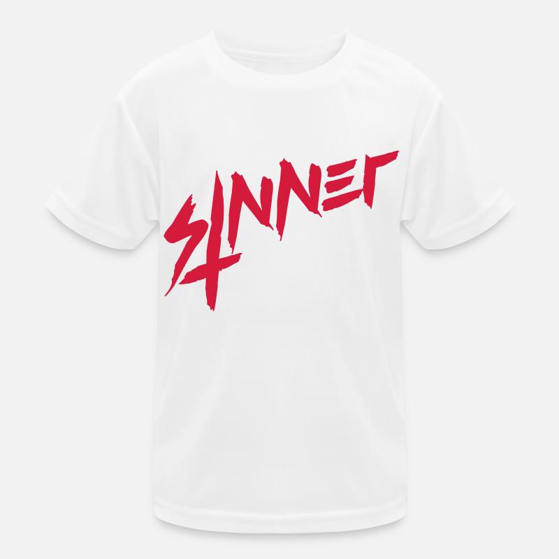 Sinner Upside Down Cross Kids Functional T-Shirt