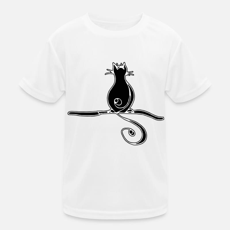 Katze - Kinder Funktions-T-Shirt - Weiß
