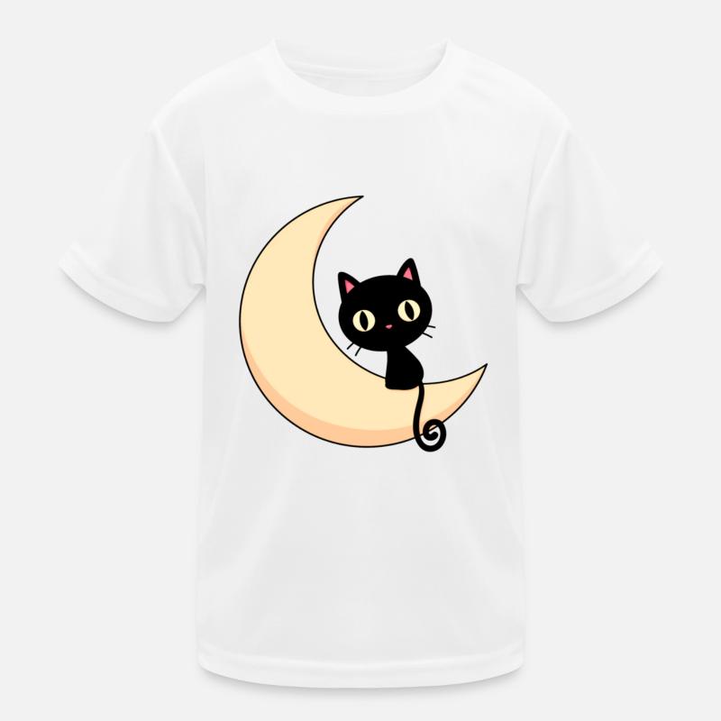 doux chat sur lune,chat,mond T-shirt sport Enfant