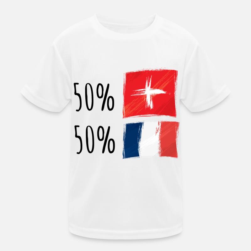 Moitié Français / Moitié suisse T-shirt sport Enfant