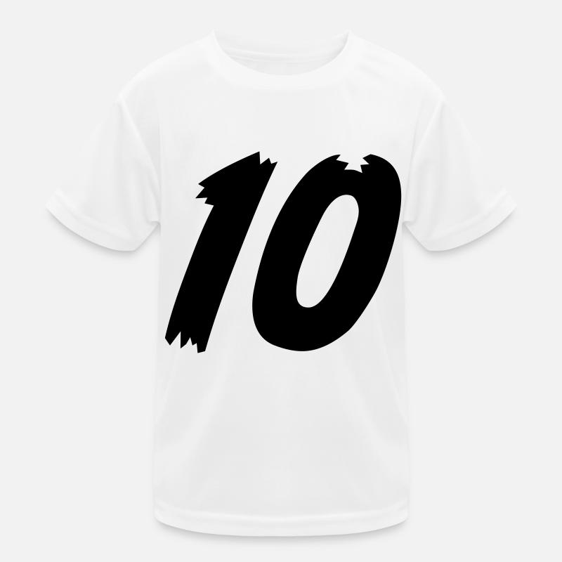 Nummer 10 Kinder Funktions-T-Shirt