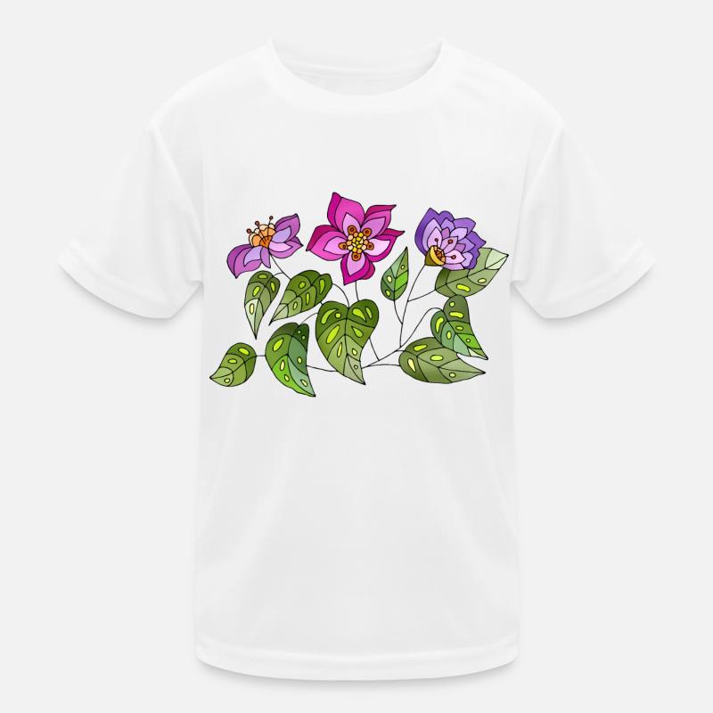 Blumen Kinder Funktions-T-Shirt