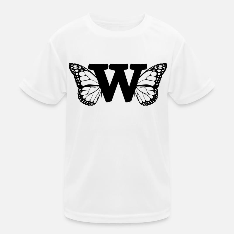 Buchstabe W Schmetterling Kinder Funktions-T-Shirt