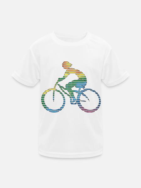 Radfahrer - Kinder Funktions-T-Shirt - Weiß