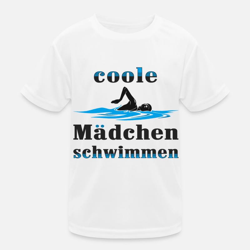 Coole Mädchen schwimmen Kinder Funktions-T-Shirt