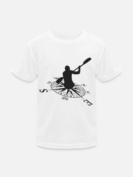 Paddeln - Kinder Funktions-T-Shirt - Weiß - Vorne