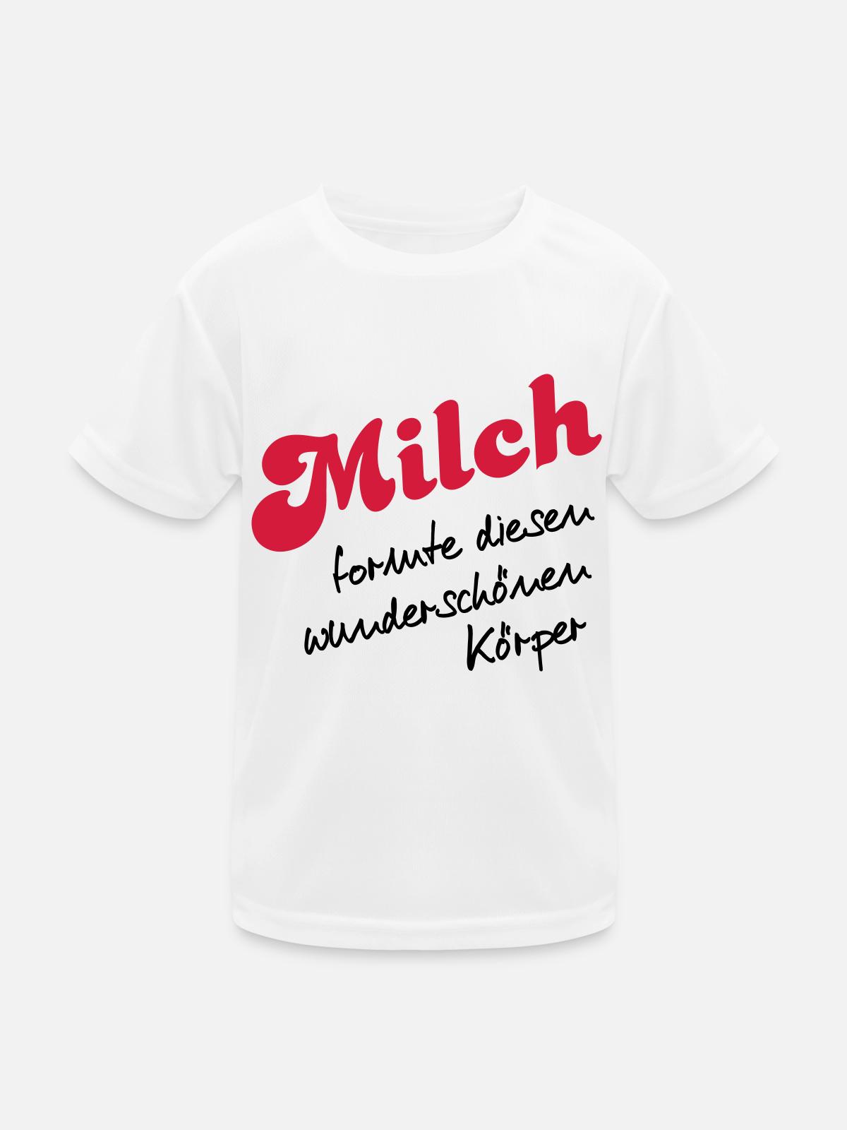 Milch - Kinder Funktions-T-Shirt - Weiß - Vorne