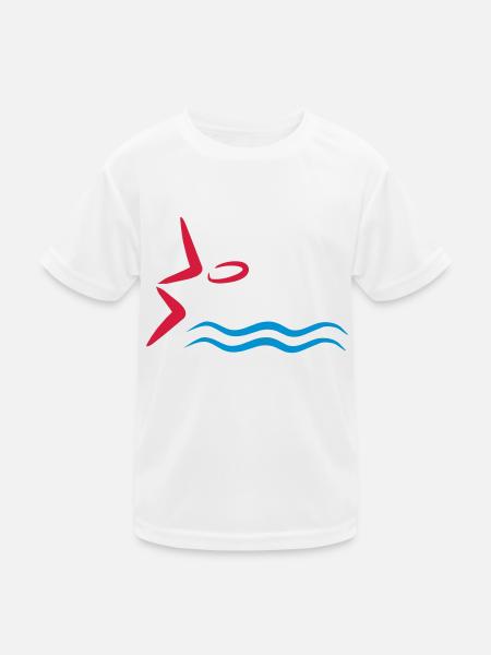 schwimmen - Kinder Funktions-T-Shirt - Weiß