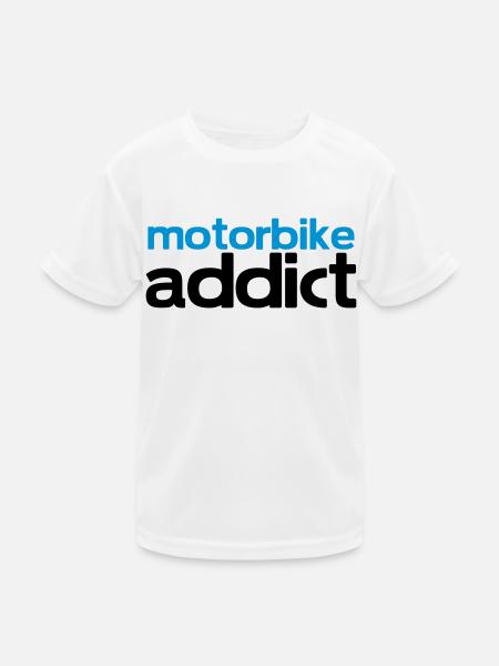 motorbike addict - Kids Functional T-Shirt - white - Front