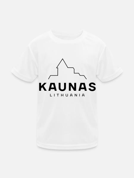 Kaunas– Litauen - Kinder Funktions-T-Shirt - Weiß - Vorne