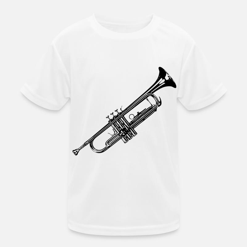 Trompete - Kinder Funktions-T-Shirt - Weiß