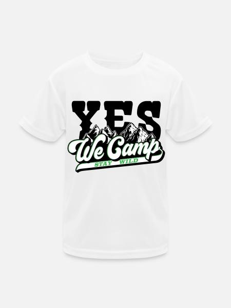 Farben änderbar | Yes We Camp - Kinder Funktions-T-Shirt - Weiß - Vorne