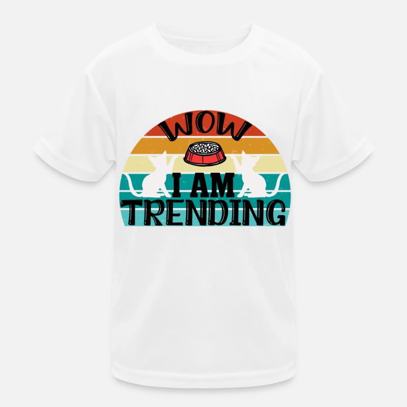 wow ich bin im Trend - lustige Liebhaber Katze Kinder Funktions-T-Shirt
