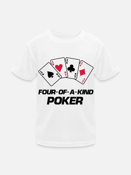 poker four of a kind - Kids Functional T-Shirt - white - Front